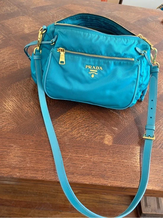 Prada Teal Crossbody Bag with Gold Hardware - Picture 3 of 7